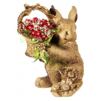 Статуэтка Кролик с хрустальными цветами CDA 1058 RED