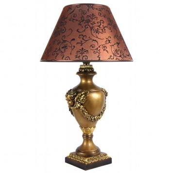 Настольная лампа Дворцовая 2, коричневый абажур МК 7024 BR