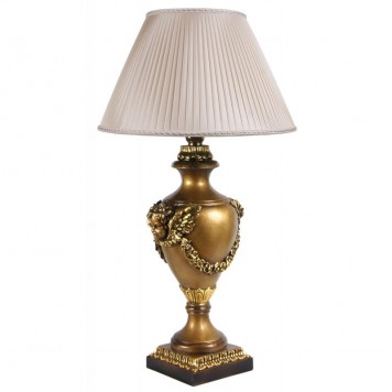 Настольная лампа Дворцовая 2, шёлковый абажур МК 7024 SL