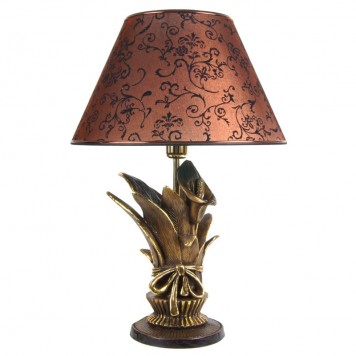 Настольная лампа Каллы сборный букет, коричневый абажур МК 7023 BR